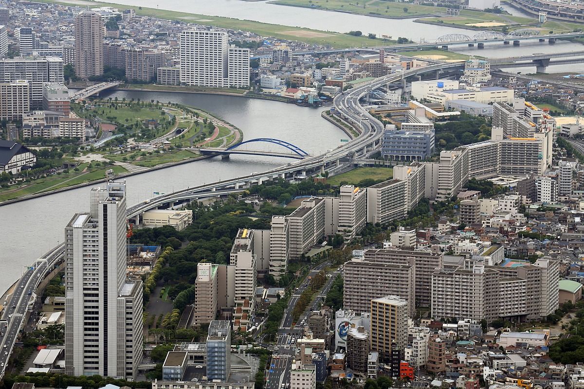防災団地として有名な都営白髭東アパートを東京スカイツリーから見る 東京スカイツリー定点観測所
