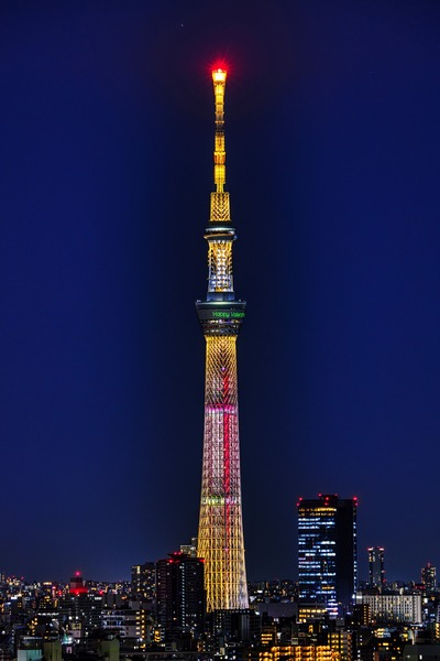 東京スカイツリーのバレンタイン特別ライティング
