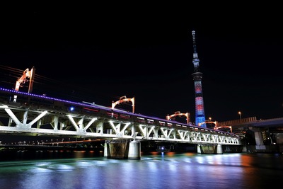 隅田川橋梁とウォーリー特別ライティング