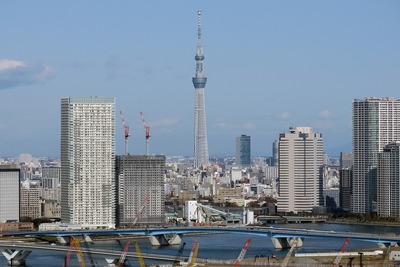 フジテレビから見た東京スカイツリー