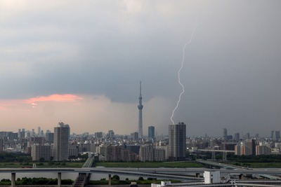 東京スカイツリーと雷