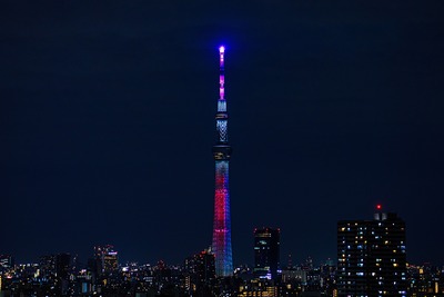 東京スカイツリー 試験点灯