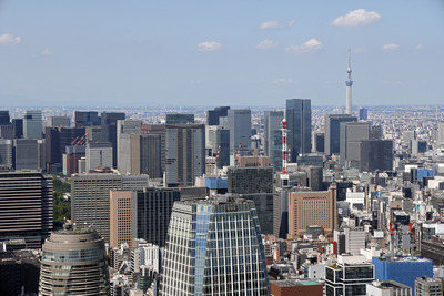 東京タワーから見た東京スカイツリー
