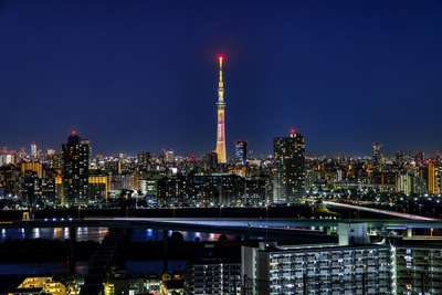 東京スカイツリーのバレンタイン特別ライティング