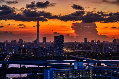 夕焼けと東京スカイツリー