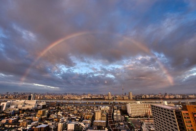 虹と東京スカイツリー