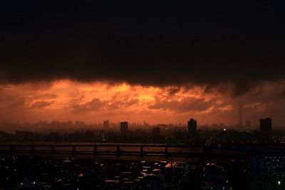 東京スカイツリー方面の夕焼け