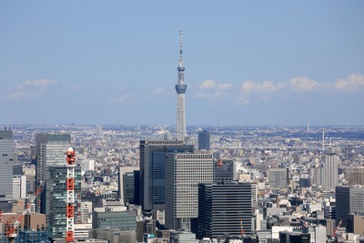 東京タワーから見た東京スカイツリー