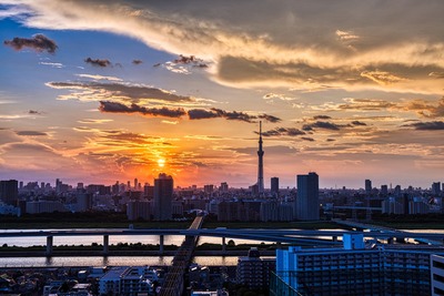 夕焼けと東京スカイツリー