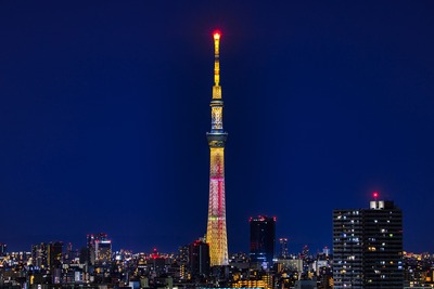 東京スカイツリーのバレンタイン特別ライティング