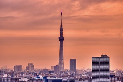 朝焼けと東京スカイツリー