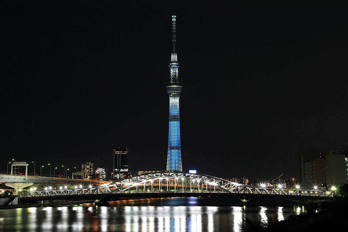 白鬚橋 から撮影した東京スカイツリー特別ライトアップ 冬粋 冬雅 東京スカイツリー定点観測所 白鬚橋 から撮影した東京スカイツリー特別ライトアップ 冬粋 冬雅 東京スカイツリー定点観測所