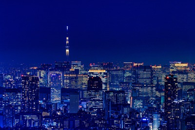 渋谷スカイから見た東京スカイツリー夜景