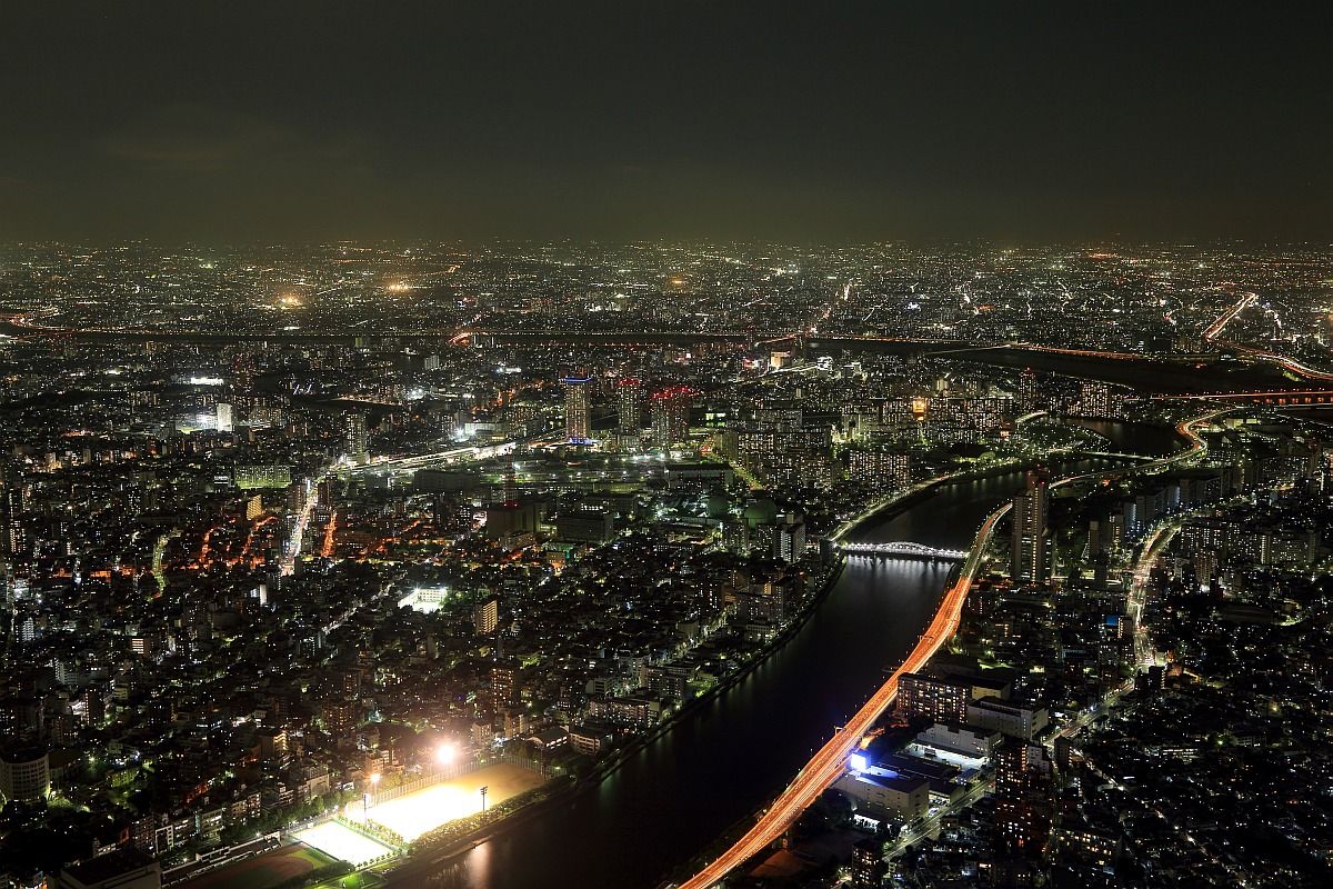 東京スカイツリー天望回廊から南千住 北千住方面の夜景 東京スカイツリー定点観測所 東京スカイツリー天望回廊から南千住 北千住方面の夜景 東京スカイツリー定点観測所