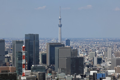 東京タワーから見た東京スカイツリー