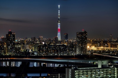 「日本国旗」をイメージした特別ライティング