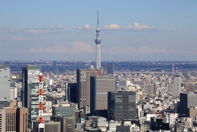 東京タワーから見た東京スカイツリー