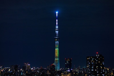 東京スカイツリー 試験点灯