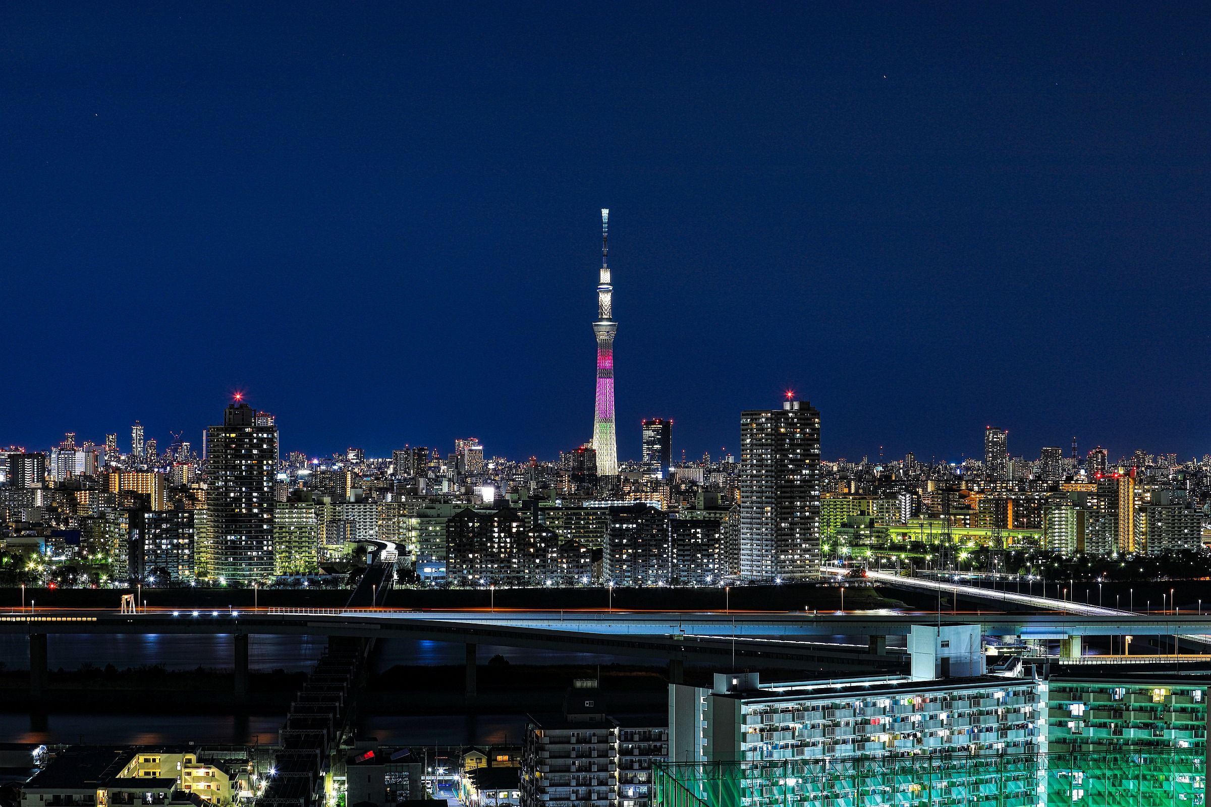 東京スカイツリー夜景 明花 19年3月11日 東京スカイツリー定点観測所