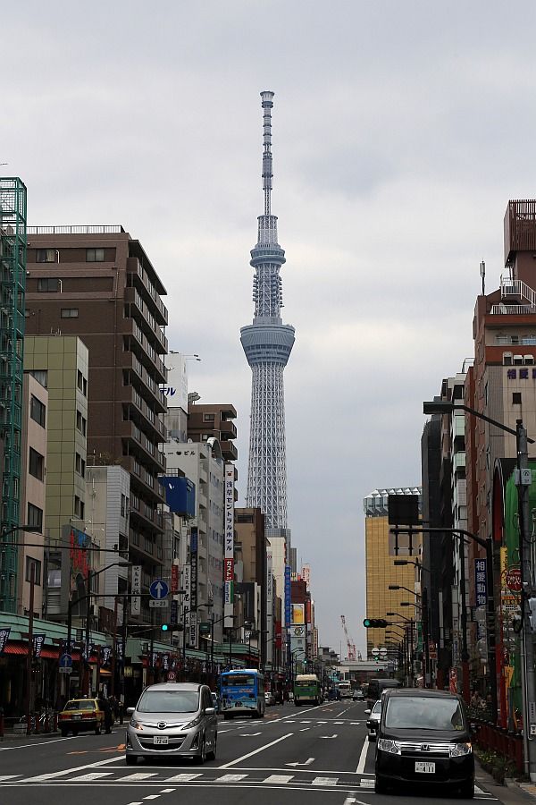 雷門一丁目の交差点から見た東京スカイツリー 東京スカイツリー定点観測所 雷門一丁目の交差点から見た東京スカイツリー 東京スカイツリー定点観測所