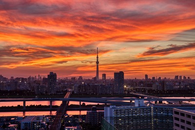 夕焼けと東京スカイツリー