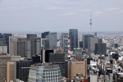 東京タワーから見た東京スカイツリー