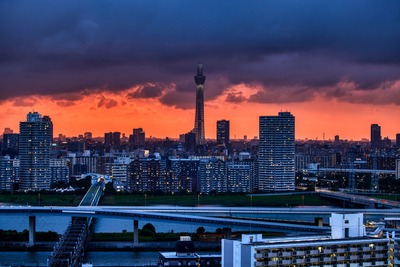 夕焼けと東京スカイツリー