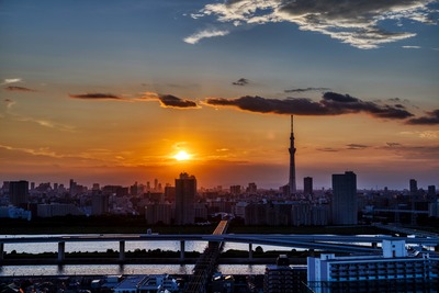 夕焼けと東京スカイツリー