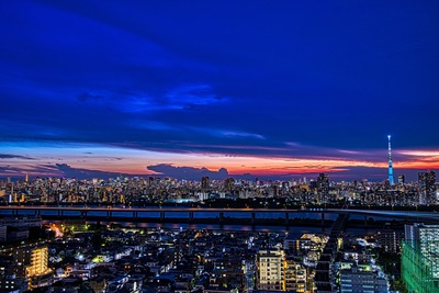 夕焼けと東京スカイツリー