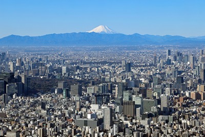 東京スカイツリーの天望回廊から見た富士山