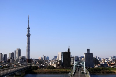 首都高C2から橋と東京スカイツリー