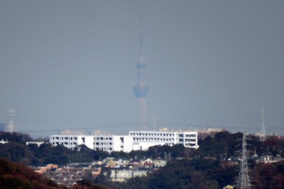 江ノ島のシーキャンドルから見た東京スカイツリー