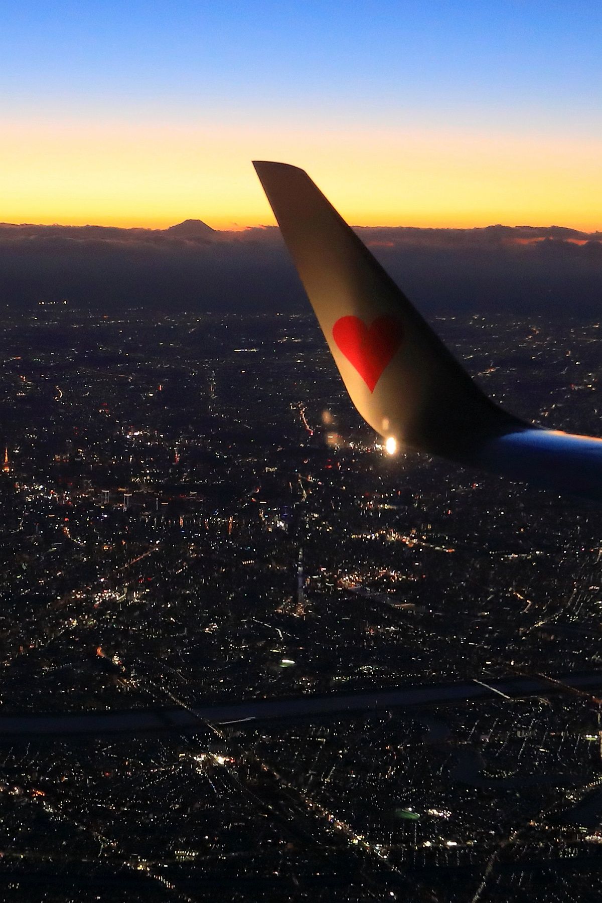 飛行機から見た東京スカイツリー夜景 東京スカイツリー定点観測所