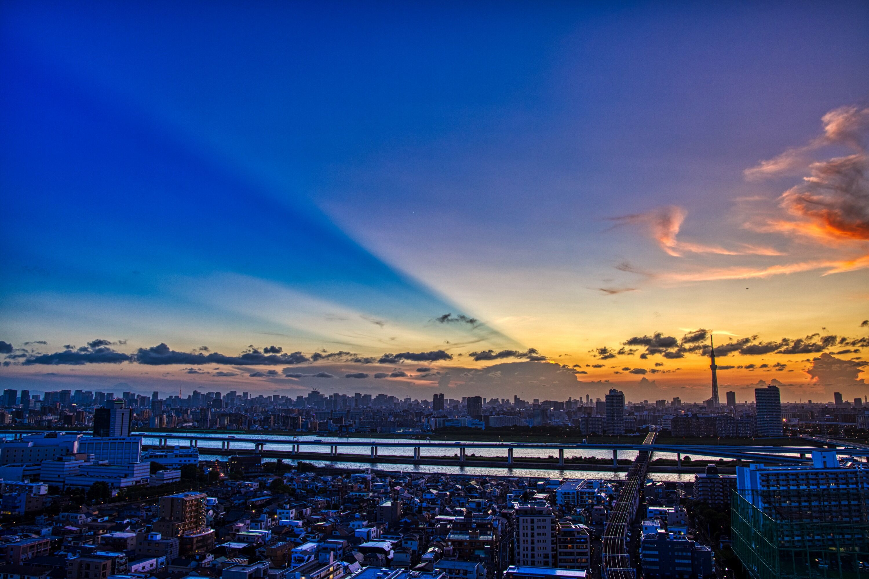 夕焼けと東京スカイツリー 21年7月18日 東京スカイツリー定点観測所