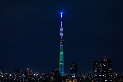 東京スカイツリー 試験点灯