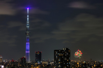 東京スカイツリーと戸田橋花火大会