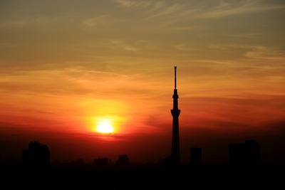 夕焼けと東京スカイツリー