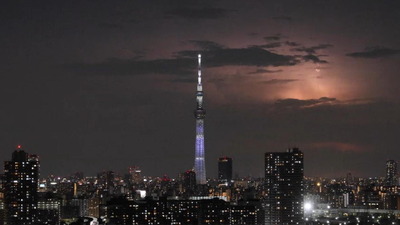 東京スカイツリーと雷