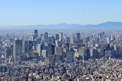 東京スカイツリー天望回廊から見た超高層ビル群