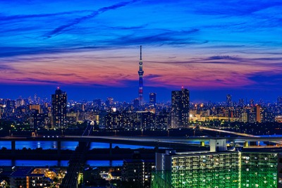 星条旗カラーの東京スカイツリー