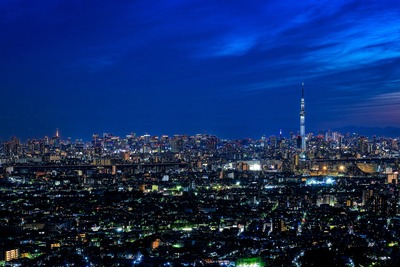 アイ・リンクタウン展望施設からの東京スカイツリー夜景