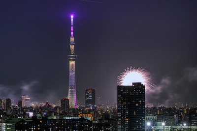 東京スカイツリーと隅田川花火大会