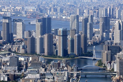 東京スカイツリーから見た月島・勝どき・晴海方面