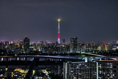 TEAM JAPANをイメージした特別ライティング