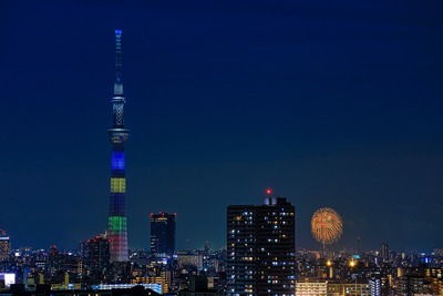 東京スカイツリーと花火大会