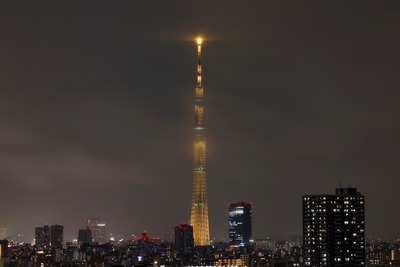 東京スカイツリー ゴールドの特別ライティング