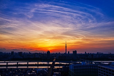 夕焼けと東京スカイツリー