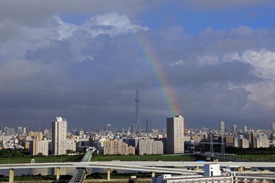 虹と東京スカイツリー