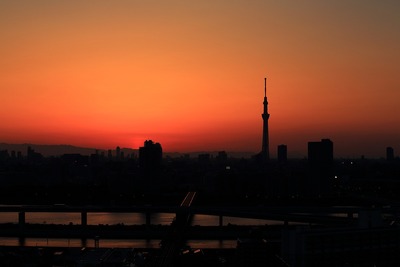 夕焼けと東京スカイツリー