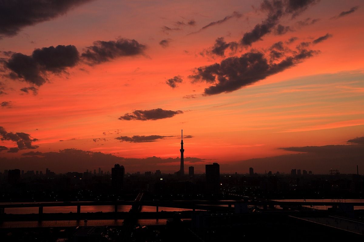 東京スカイツリー定点観測所 東京スカイツリーのある夕景 2014年6月14日